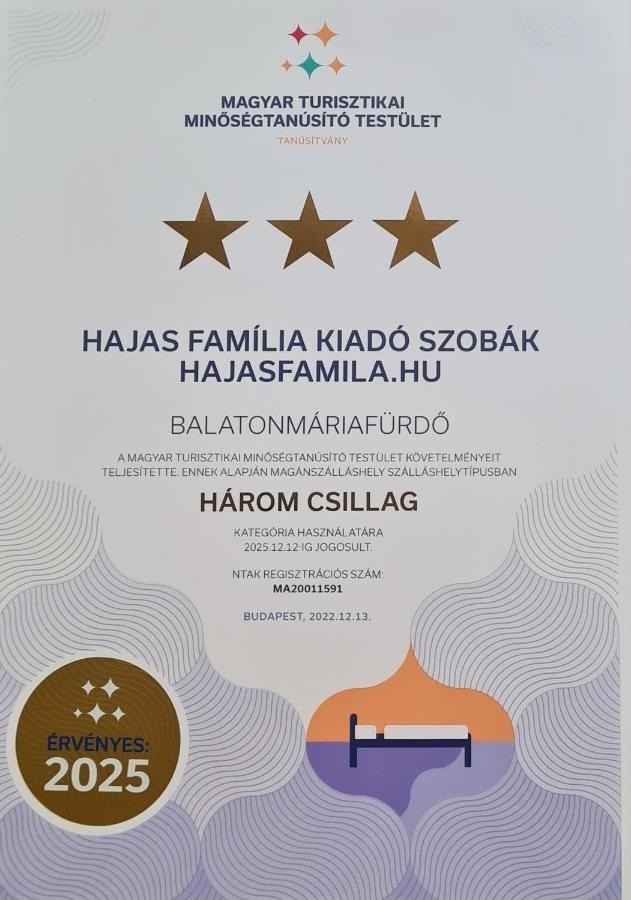 Hajas Familia Kiado Szobak Balatonmáriafürdő Exterior foto